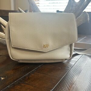 Freshly Picked Cream Pebbled Crossbody with Gold Logo